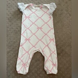 The Beaufort Bonnet Company Pink and White Baby Romper